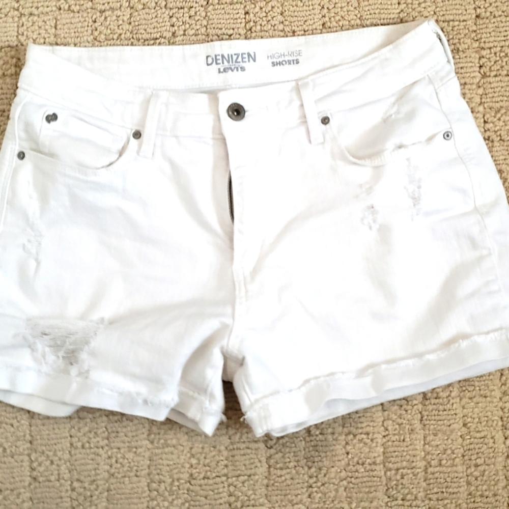 White denim shorts